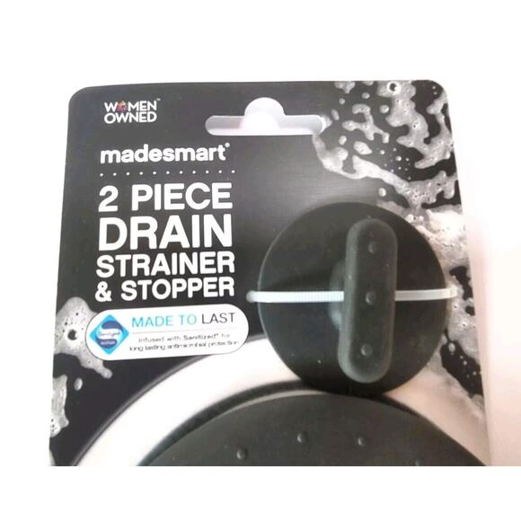 Madesmart 2 Piece Drain Strainer And Stopper Plus Softworks Silicone Tub Stopper - Picture 3 of 5